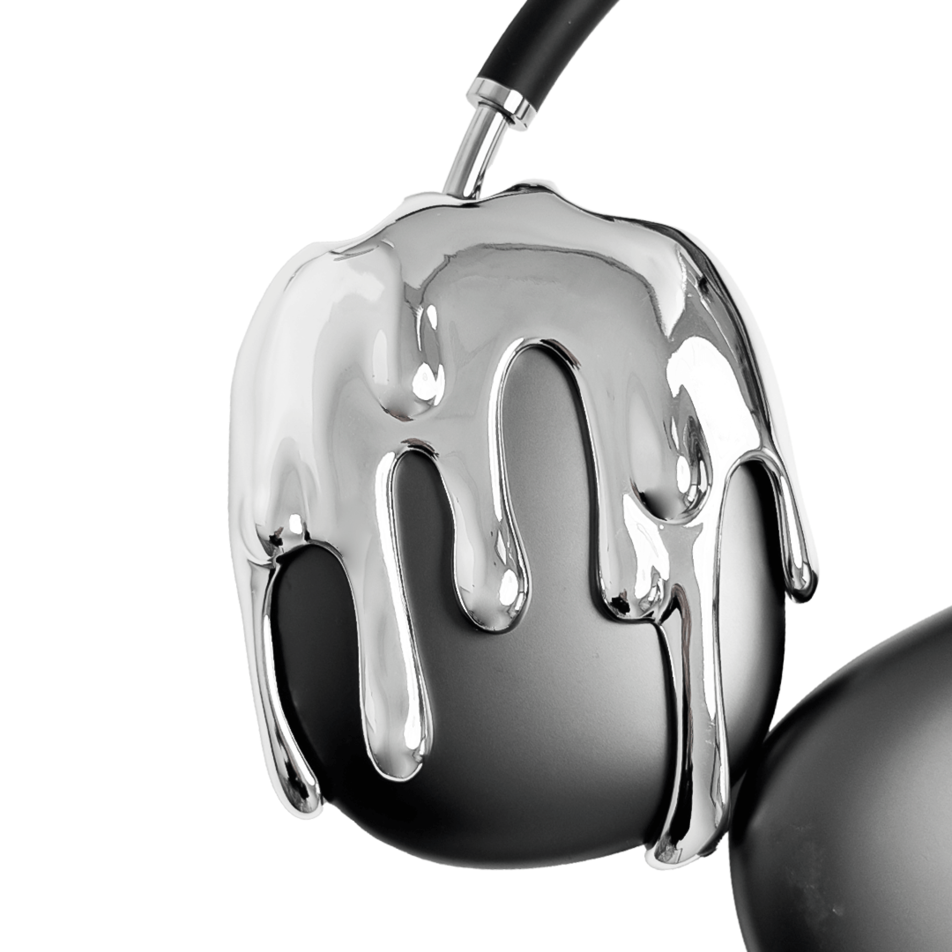 airpods cover, airpods max cover, melted, silver, black, xtended identity