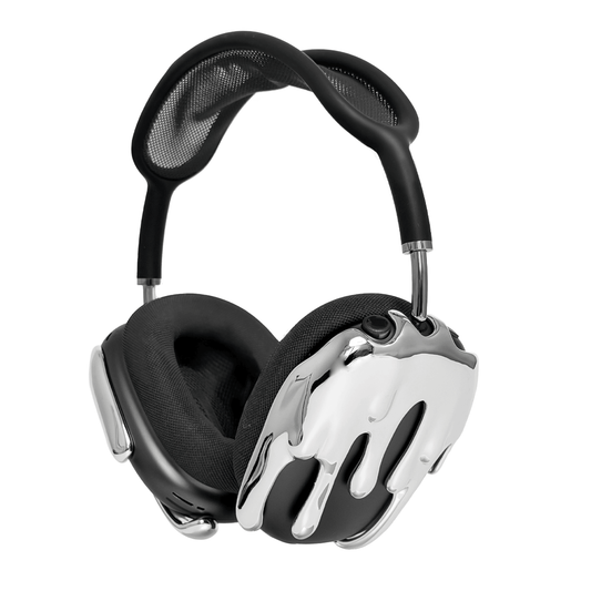 airpods cover, airpods max cover, melted, silver, black, xtended identity