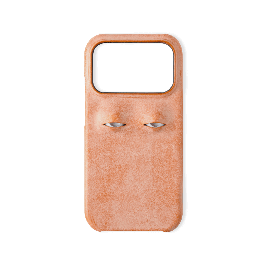 Double Eyeball Inlay Handcrafted Italian Genuine Leather Phone Case