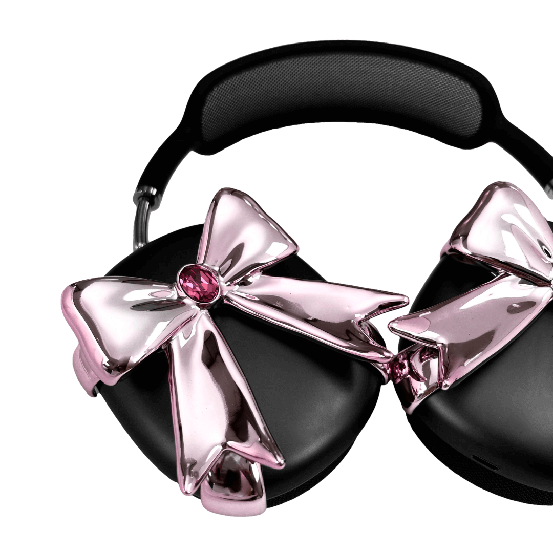 airpods cover, airpods max cover, gem, bow, pink, xtended identity