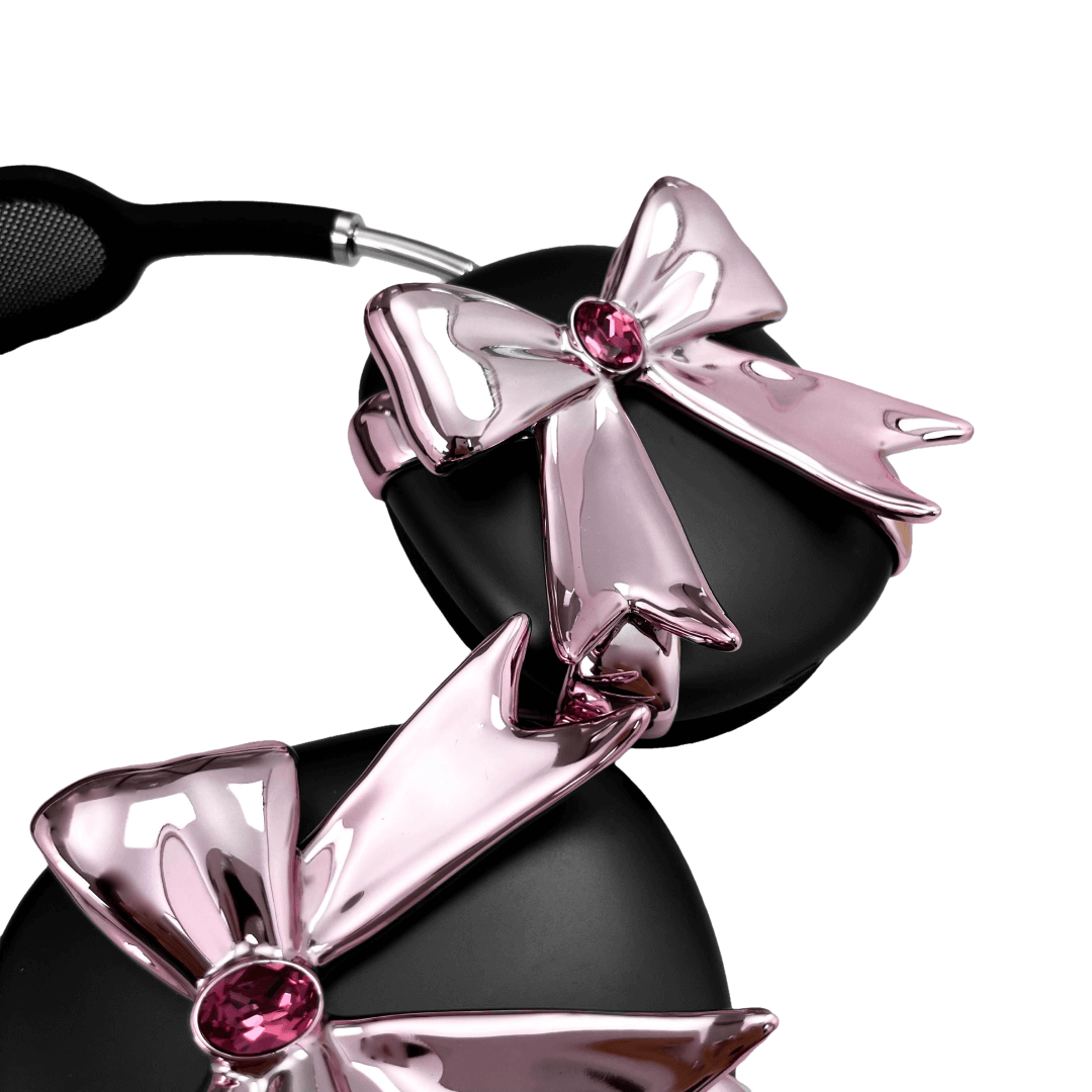 airpods cover, airpods max cover, gem, bow, pink, xtended identity