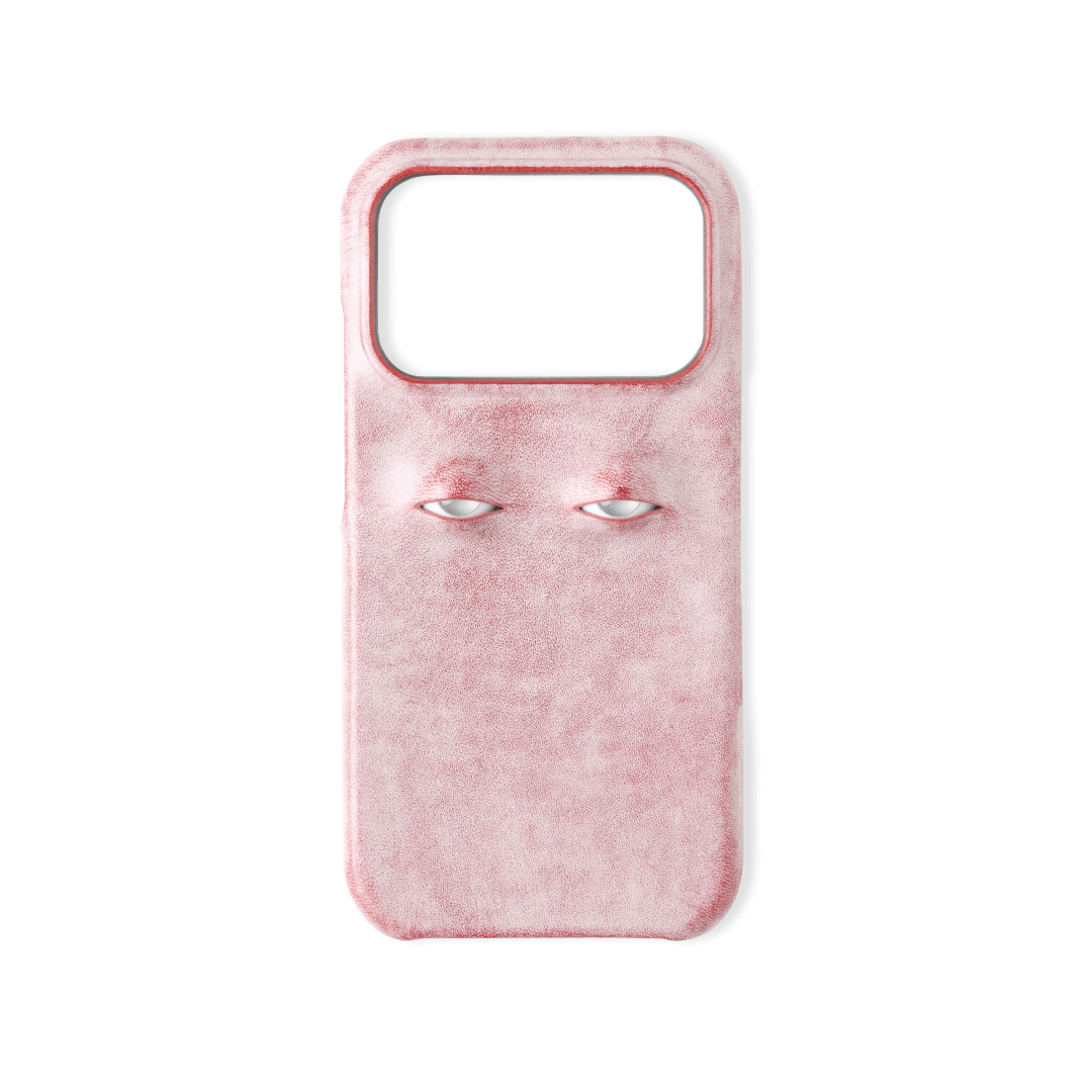 Double Eyeball Inlay Handcrafted Italian Genuine Leather Phone Case