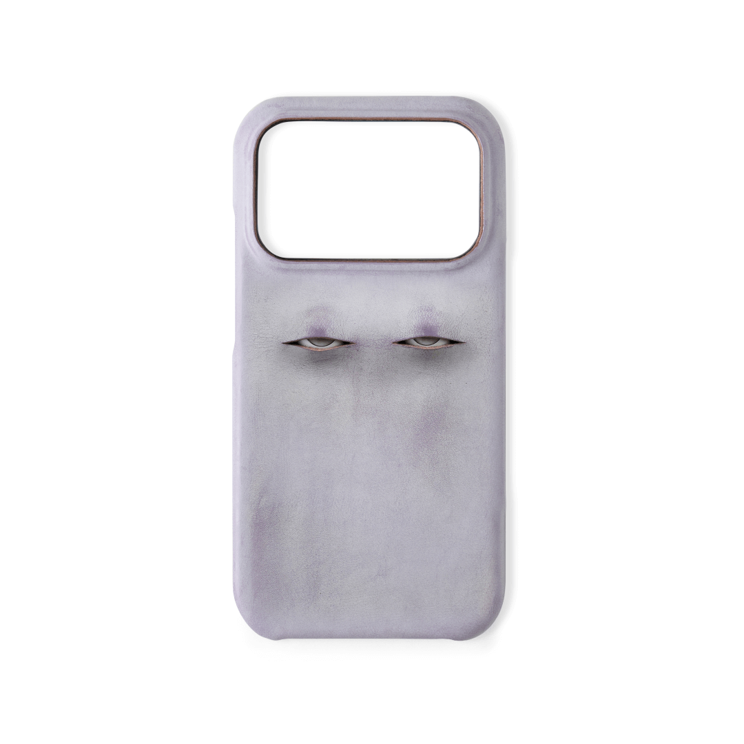 Double Eyeball Inlay Handcrafted Italian Genuine Leather Phone Case