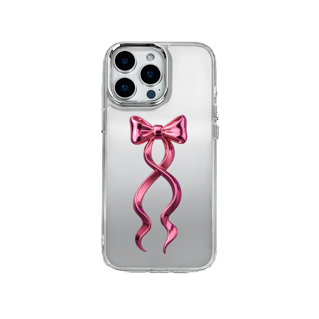 Pink Ribbon Flow iPhone Case with long flowing bow print.