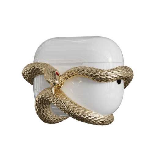 airpods cover, snake, silver, gold, xtended identity