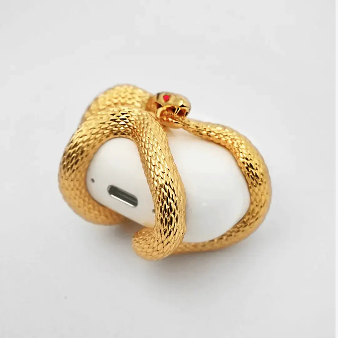 airpods cover, snake, silver, gold, xtended identity