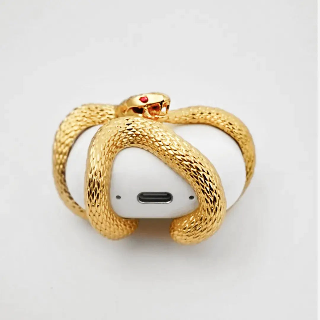 airpods cover, snake, silver, gold, xtended identity