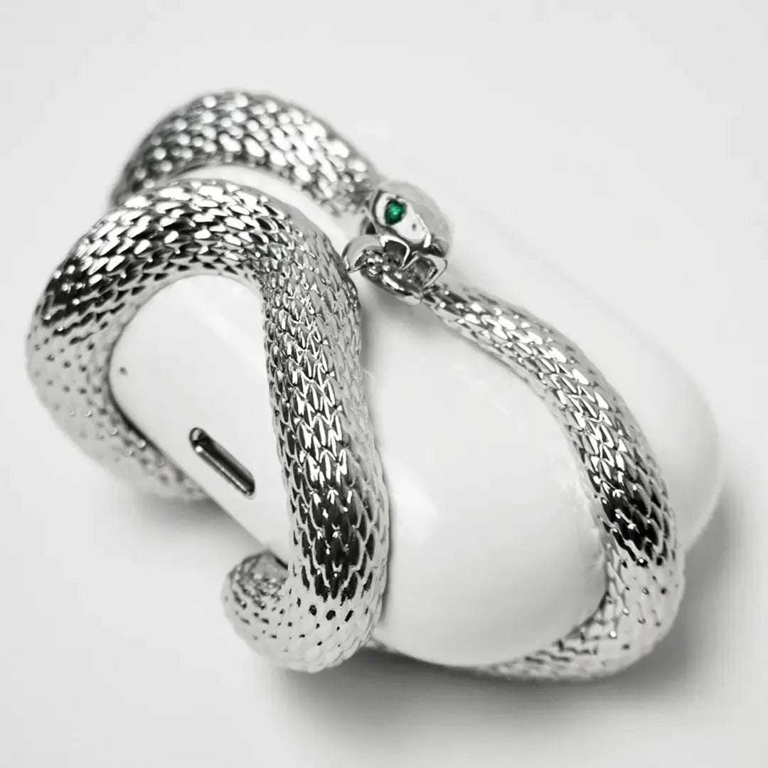 airpods cover, snake, silver, gold, xtended identity