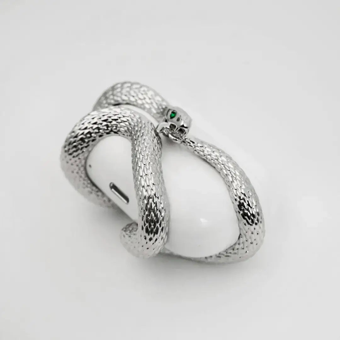 airpods cover, snake, silver, gold, xtended identity