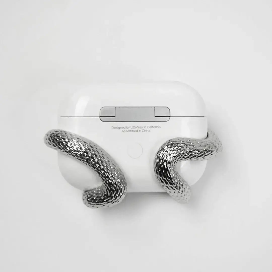 airpods cover, snake, silver, gold, xtended identity