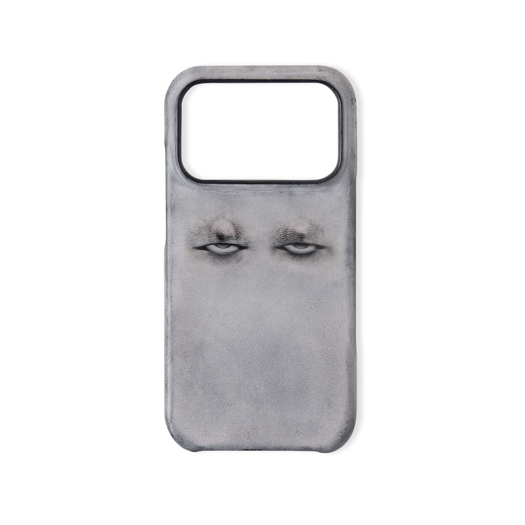 Double Eyeball Inlay Handcrafted Italian Genuine Leather Phone Case