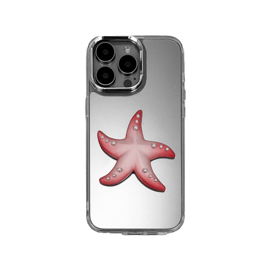 Matte phone case featuring a raised starfish design with dotted pearl-like accents on each arm.