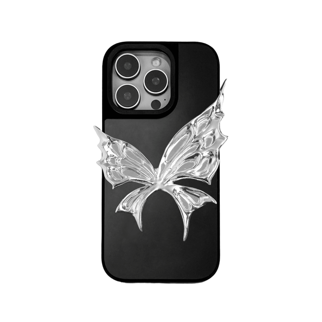 iphone case, butterfly, silver, black, xtended identity, 3d printing