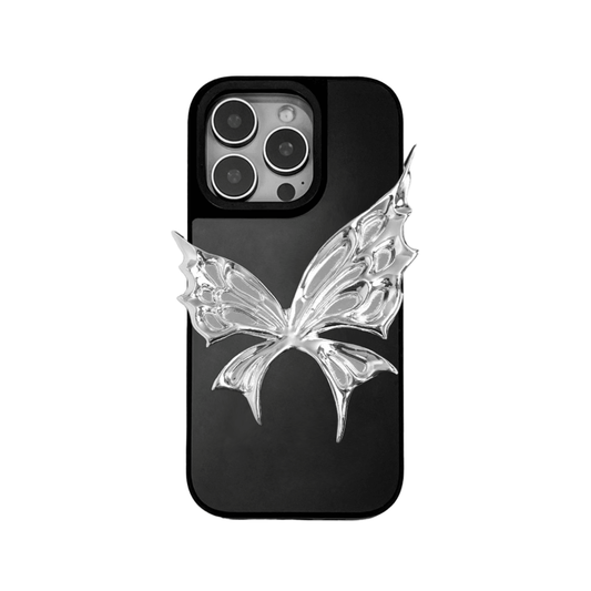 iphone case, butterfly, silver, black, xtended identity, 3d printing