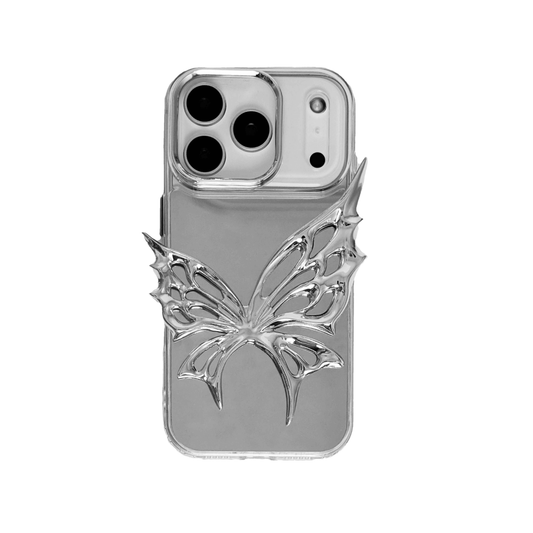 iphone case, butterfly, silver, black, xtended identity, 3d printing
