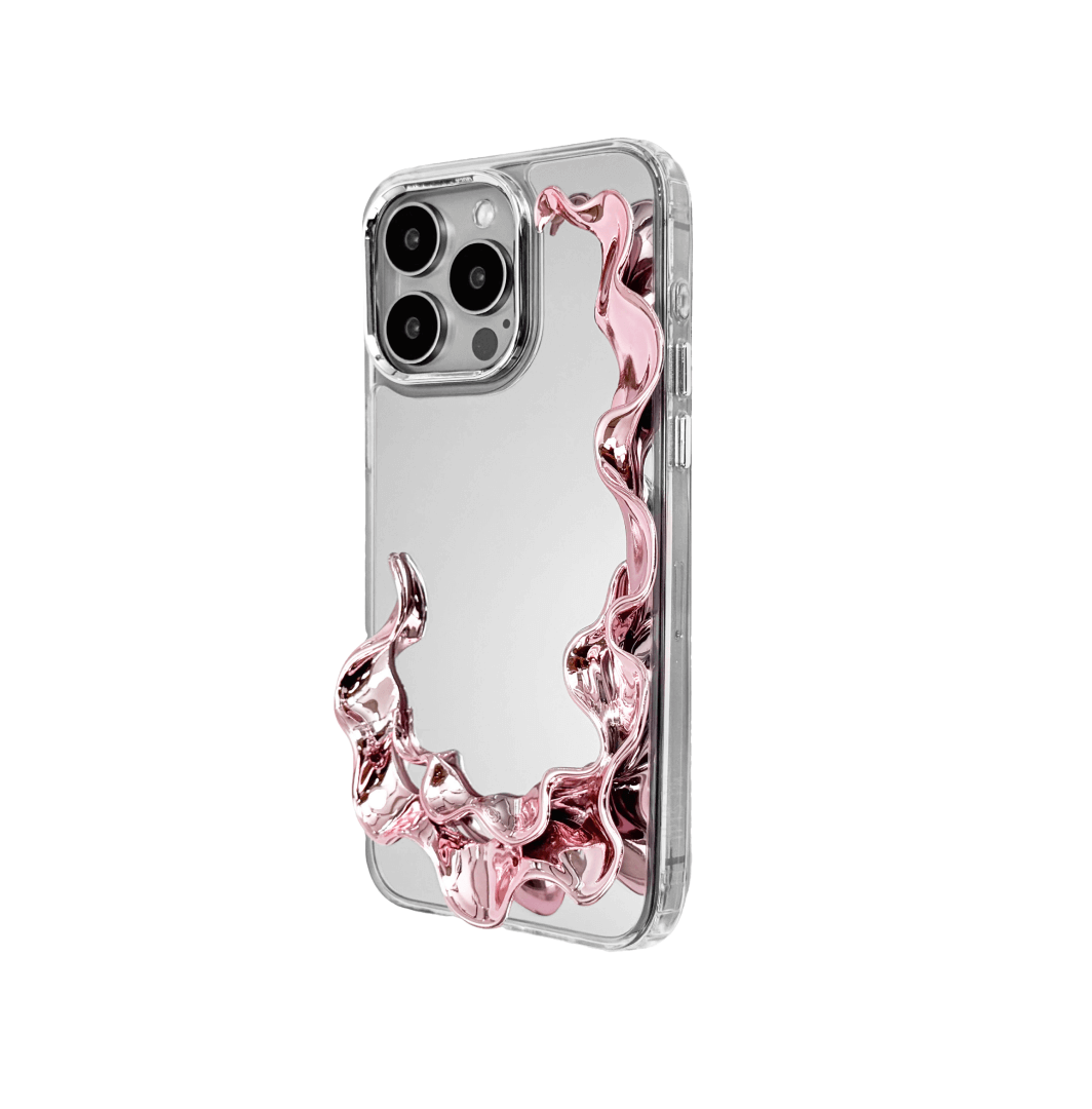 Tide Frame brings the ebb and flow of the ocean to your fingertips. This frame-style accessory encases the iPhone in a smooth, undulating silhouette, echoing the motion of water caught mid-surge. Its dark chrome finish reflects like moonlight on wet sand — a boundary that moves with the tide.

Not just a case, but a sculptural halo for your device. Every edge is alive with rhythm, every ripple a silent wave. Where protection meets poetry, Tide Frame is an elemental invitation to touch, to move, to drift.