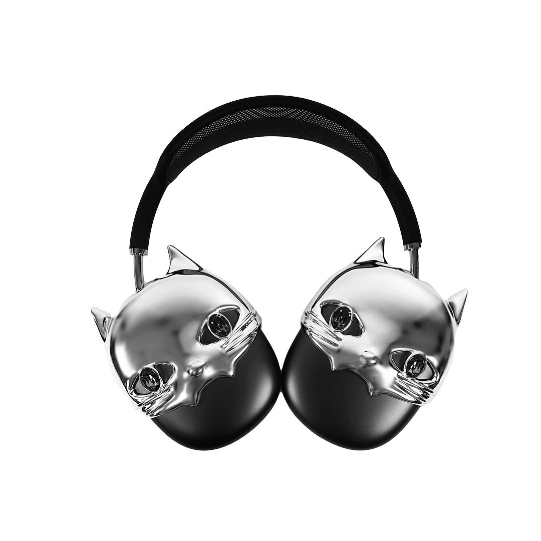 airpods cover, airpods max cover, gem, cat face, silver, pink, purple, black, blue, green, gold, xtended identity, 3D printing
