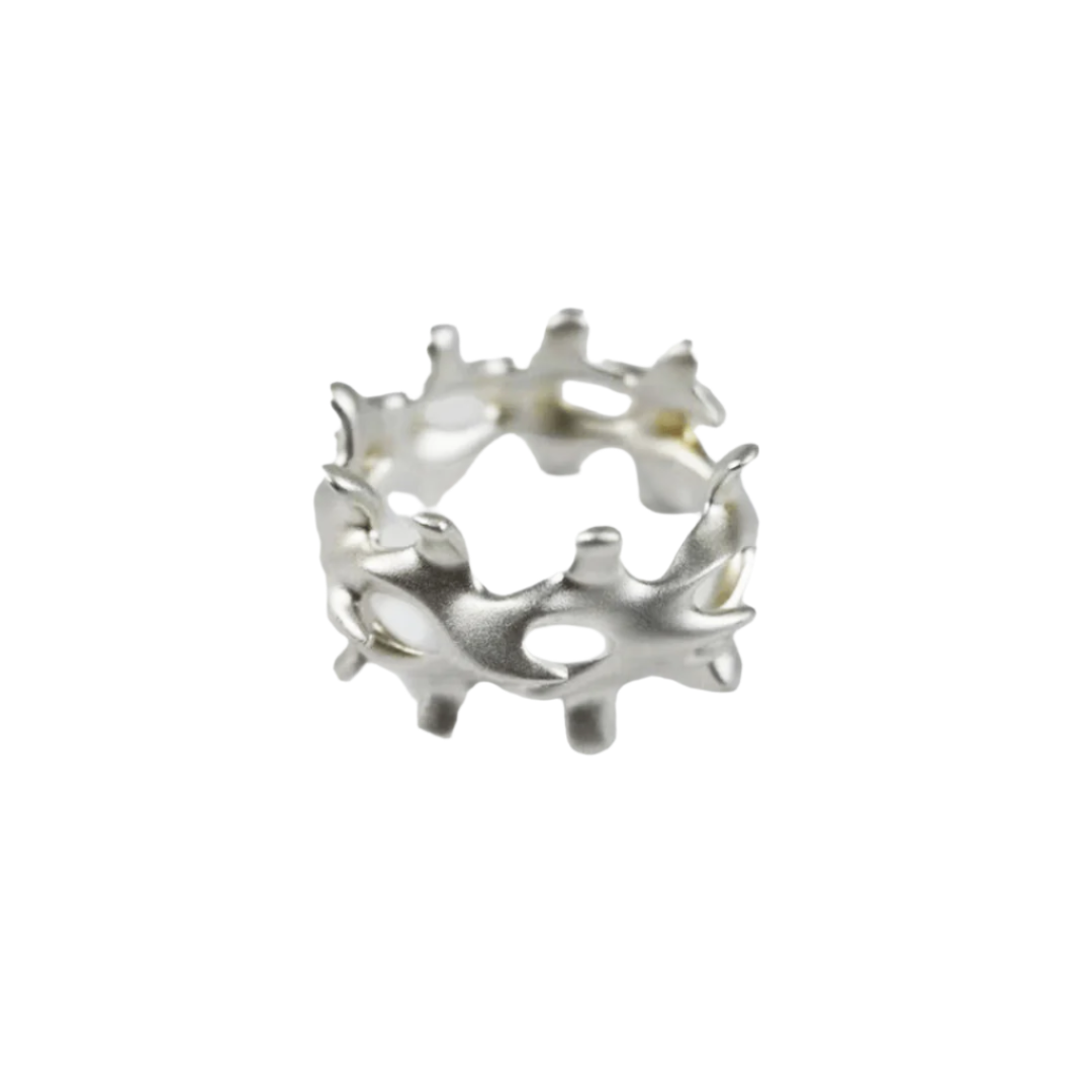 ring, bone, silver, white, xtended identity