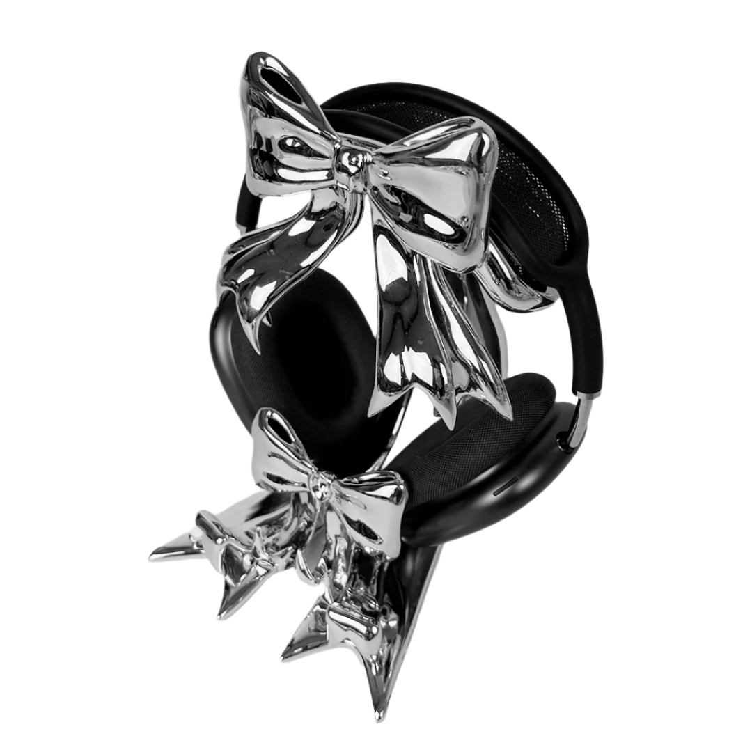 airpods max stand, bow, silver, xtended identity