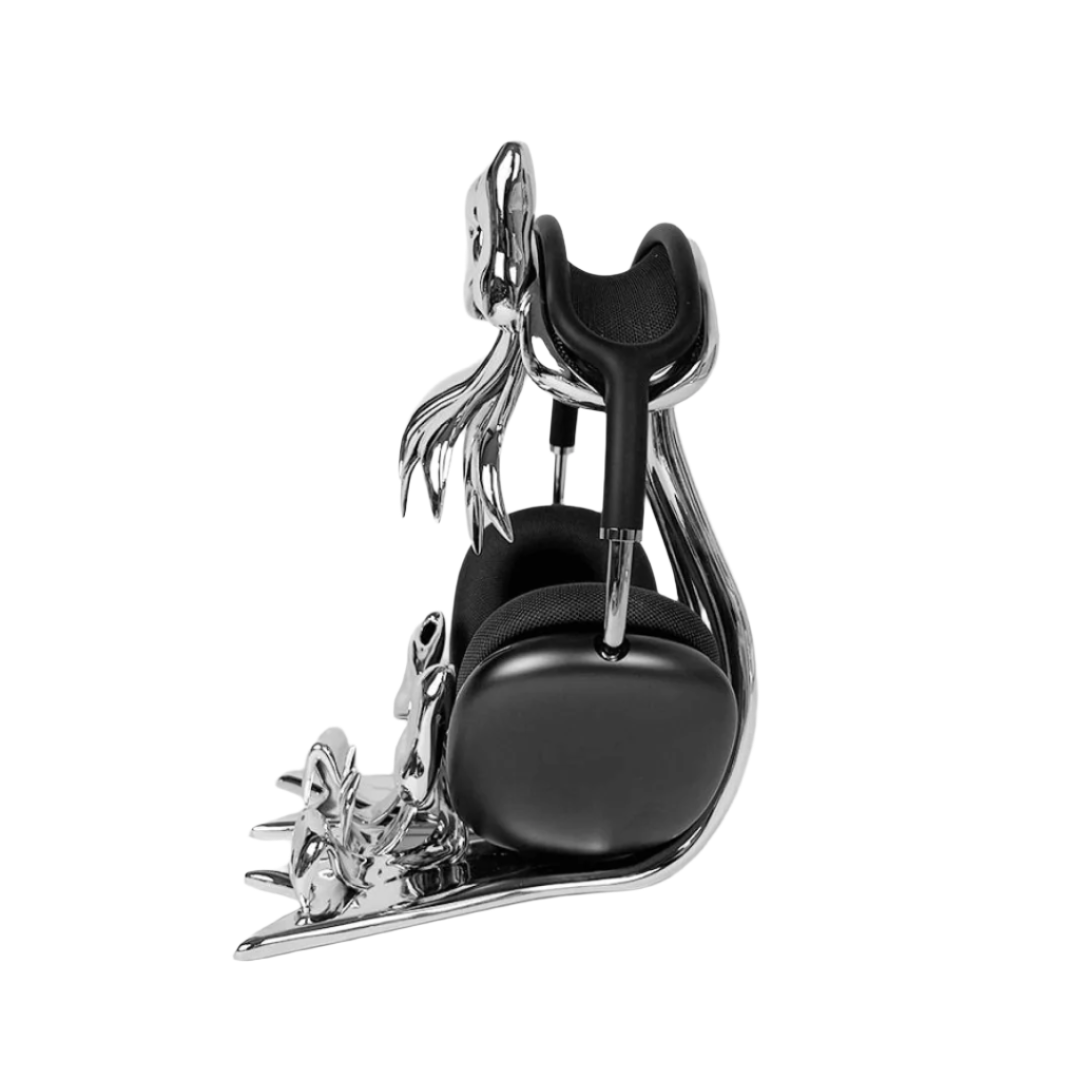 airpods max stand, bow, silver, xtended identity