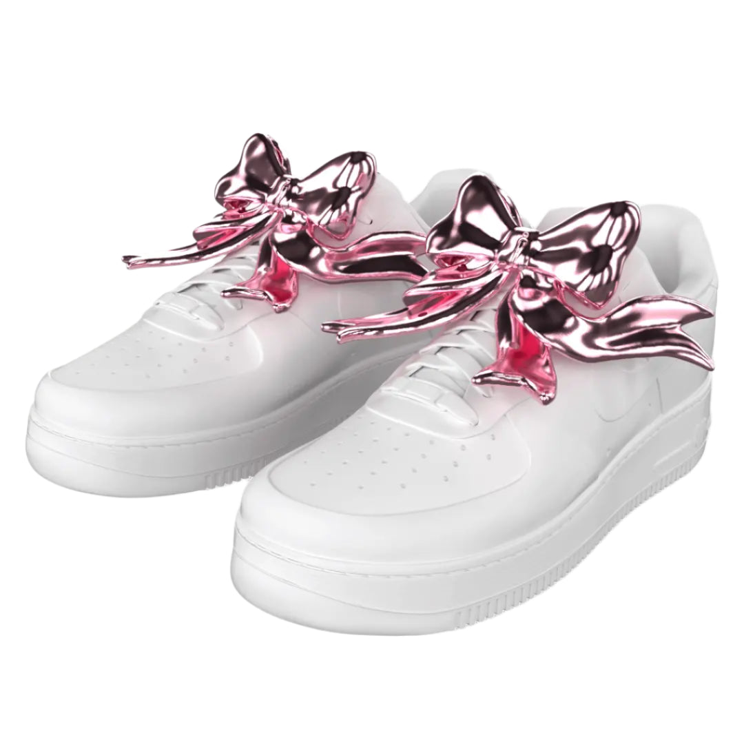 shoe accessory, bow, silver, pink, xtended identity, 3D printing