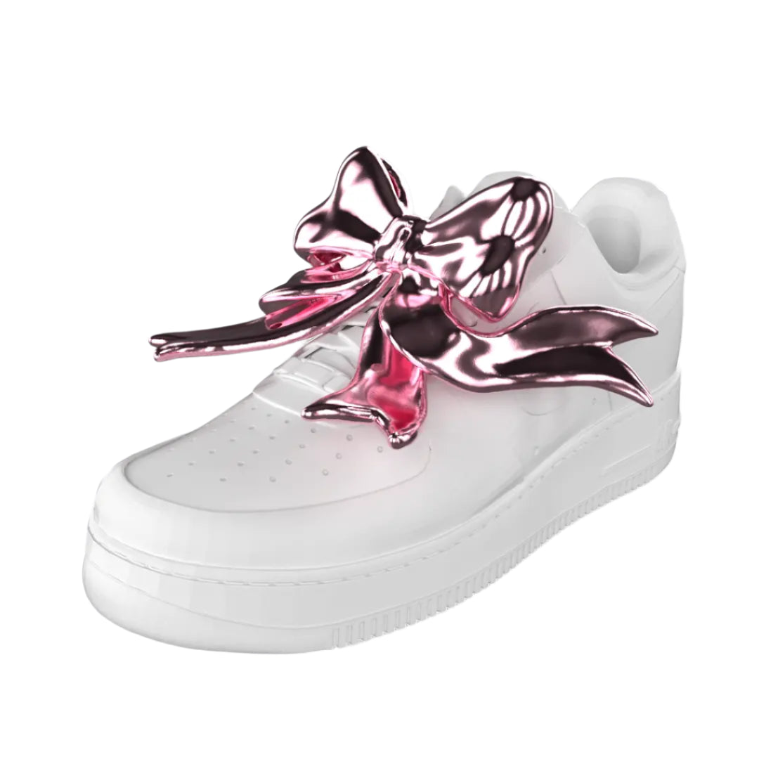 shoe accessory, bow, silver, pink, xtended identity, 3D printing