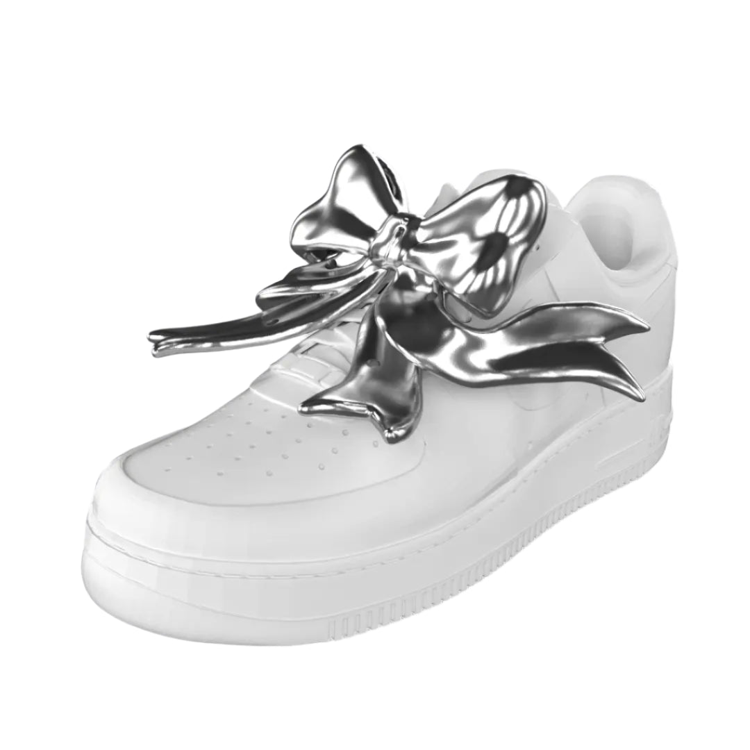 shoe accessory, bow, silver, pink, xtended identity, 3D printing