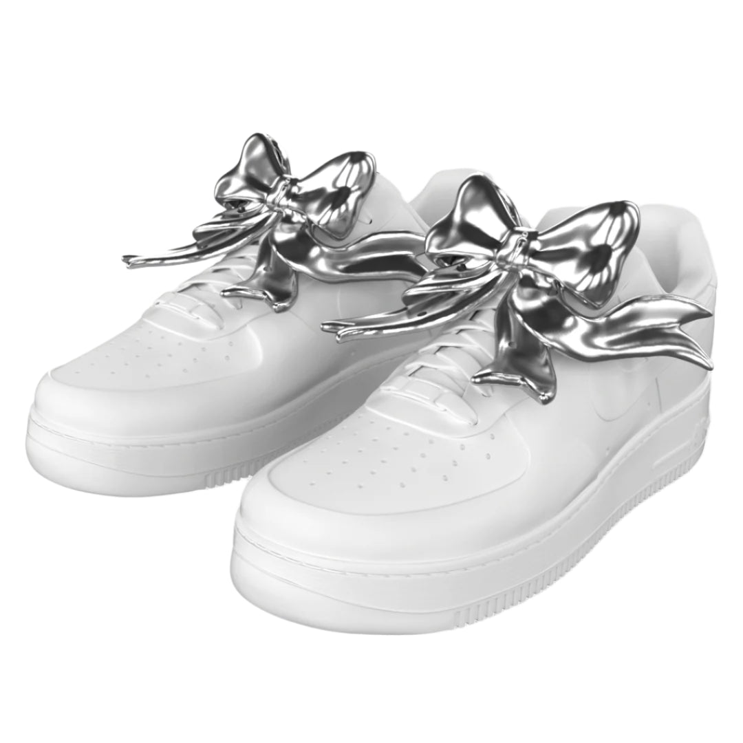 shoe accessory, bow, silver, pink, xtended identity, 3D printing