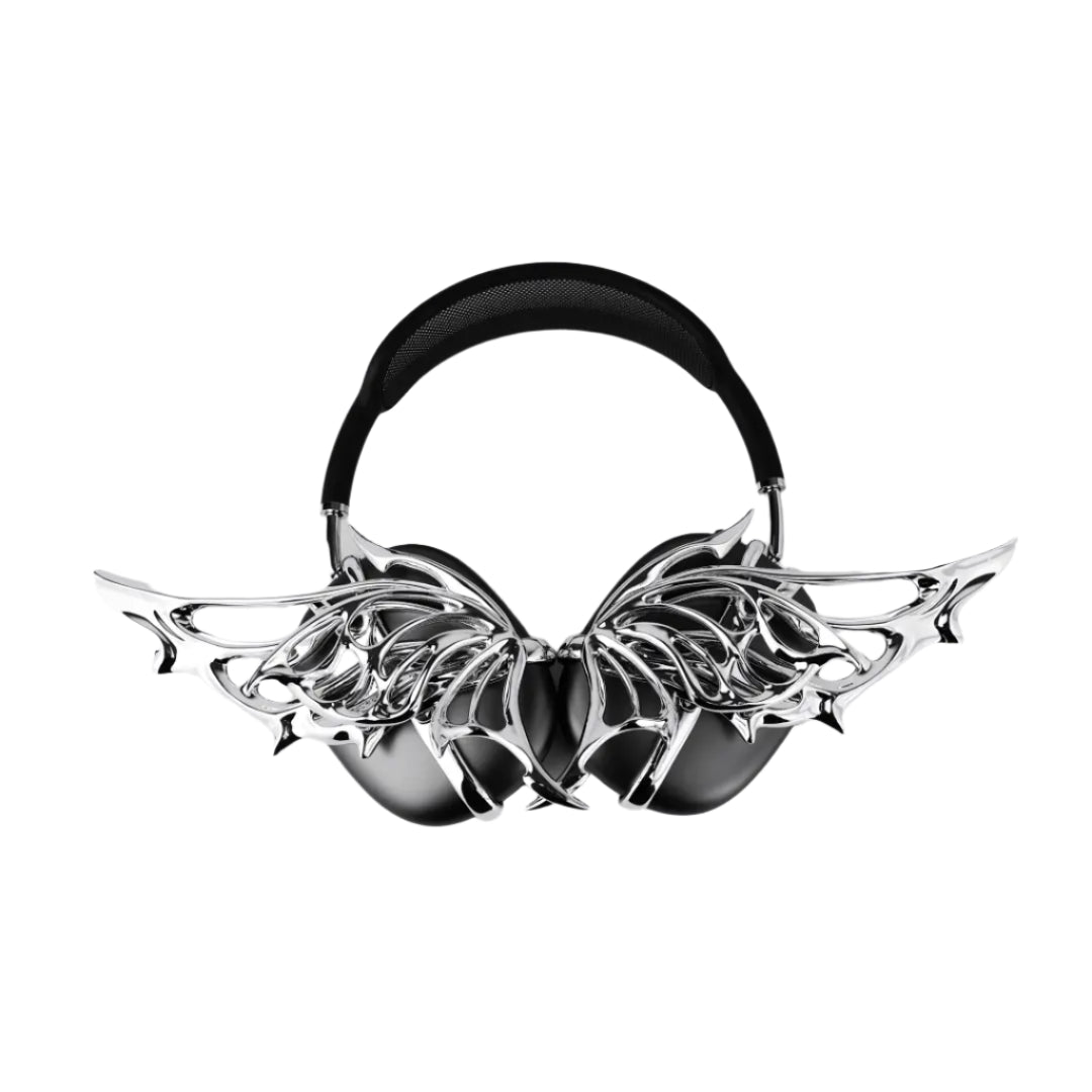 airpods cover, airpods max cover, butterfly, silver, xtended identity