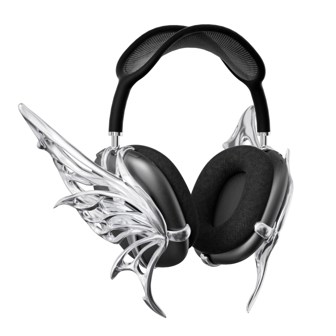 銀色の翼のヘッドフォンカバー | ファンタジー風の AirPods Max