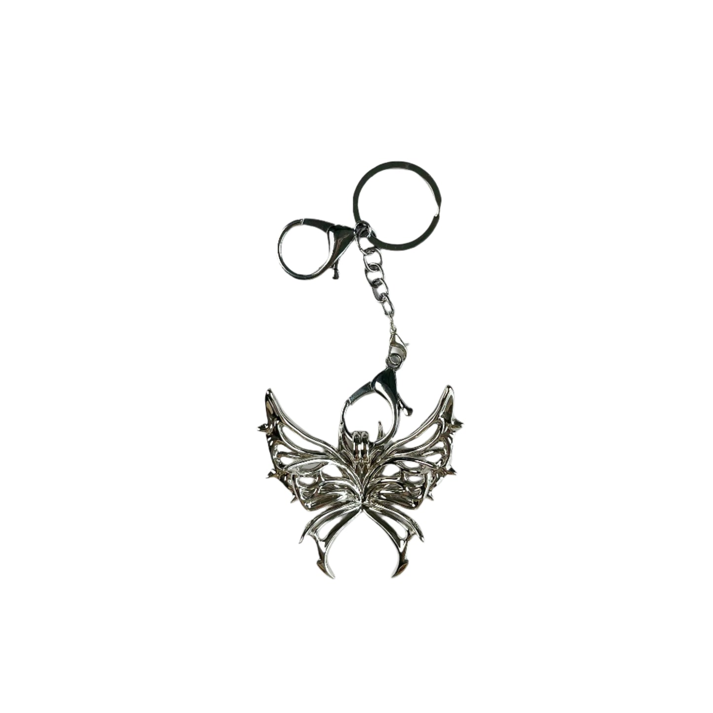 bag charm, butterfly, silver, xtended identity