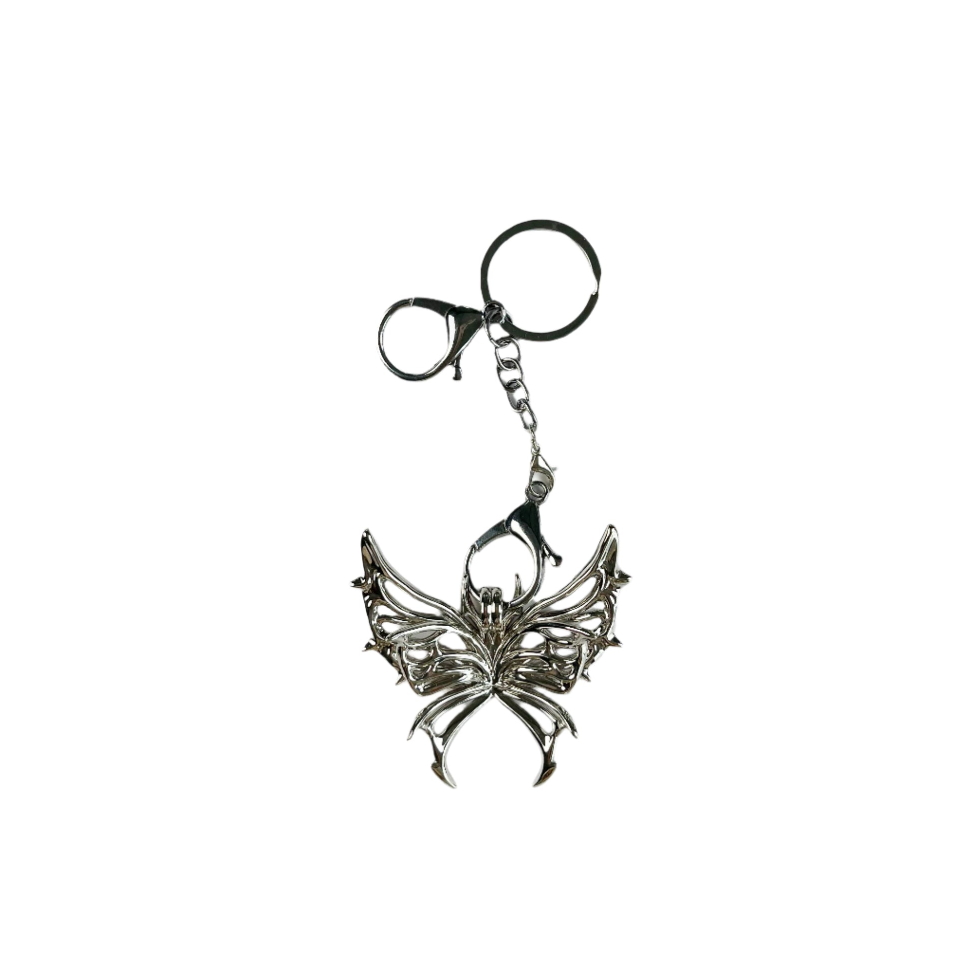 bag charm, butterfly, silver, xtended identity