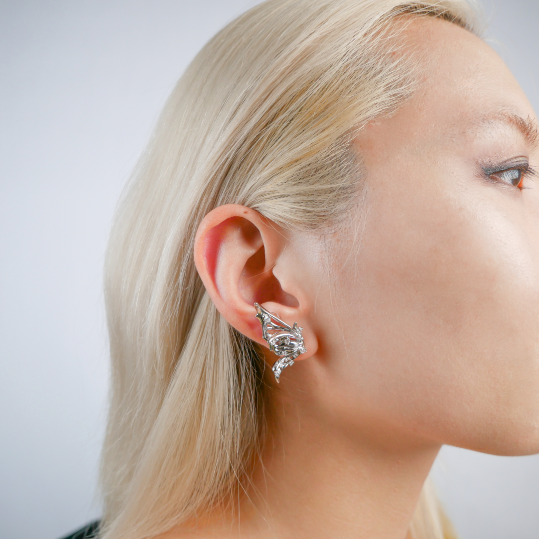 earrings, butterfly, diamond, wing, silver, xtended identity