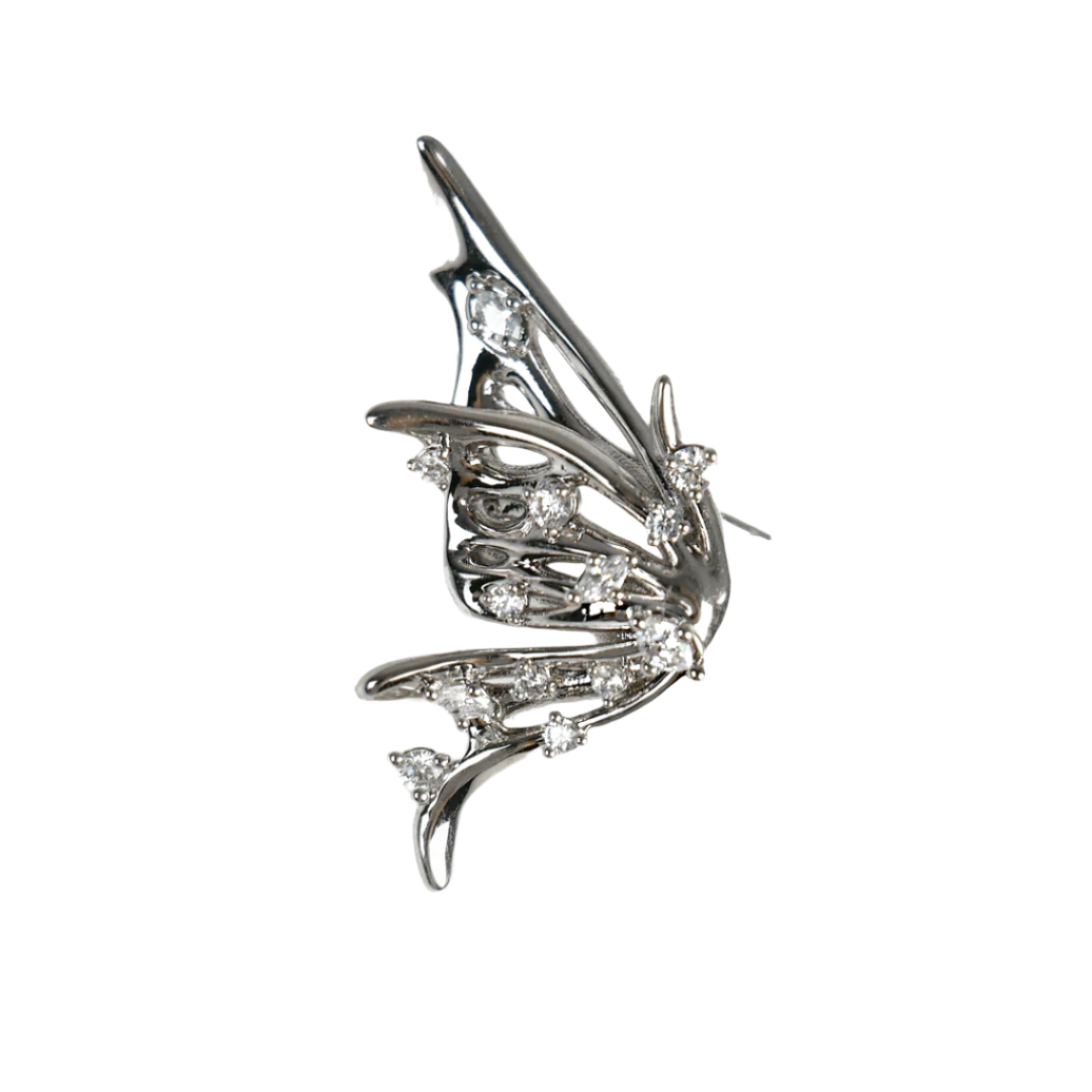 earrings, butterfly, diamond, wing, silver, xtended identity