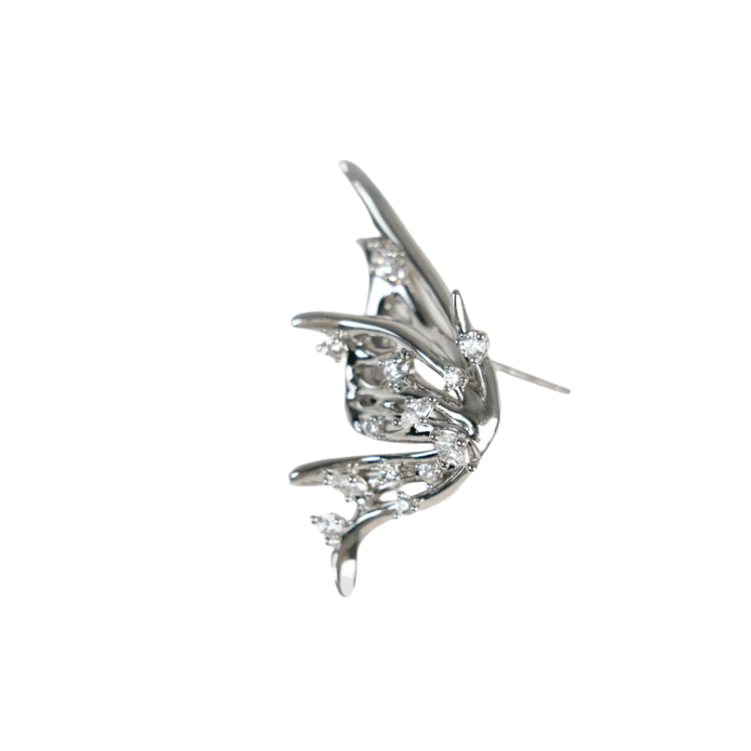 earrings, butterfly, diamond, wing, silver, xtended identity