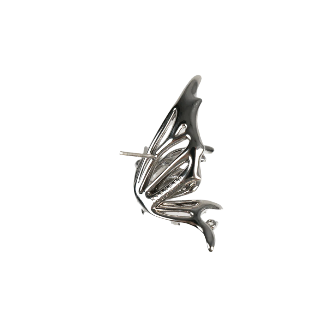 earrings, butterfly, diamond, wing, silver, xtended identity