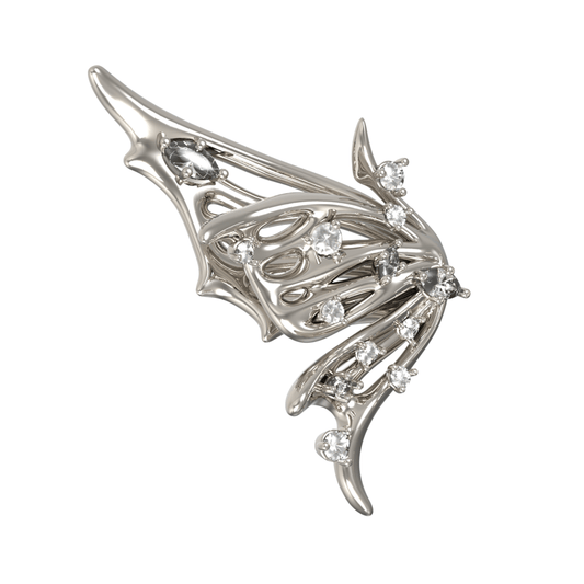 earrings, butterfly, diamond, wing, silver, xtended identity