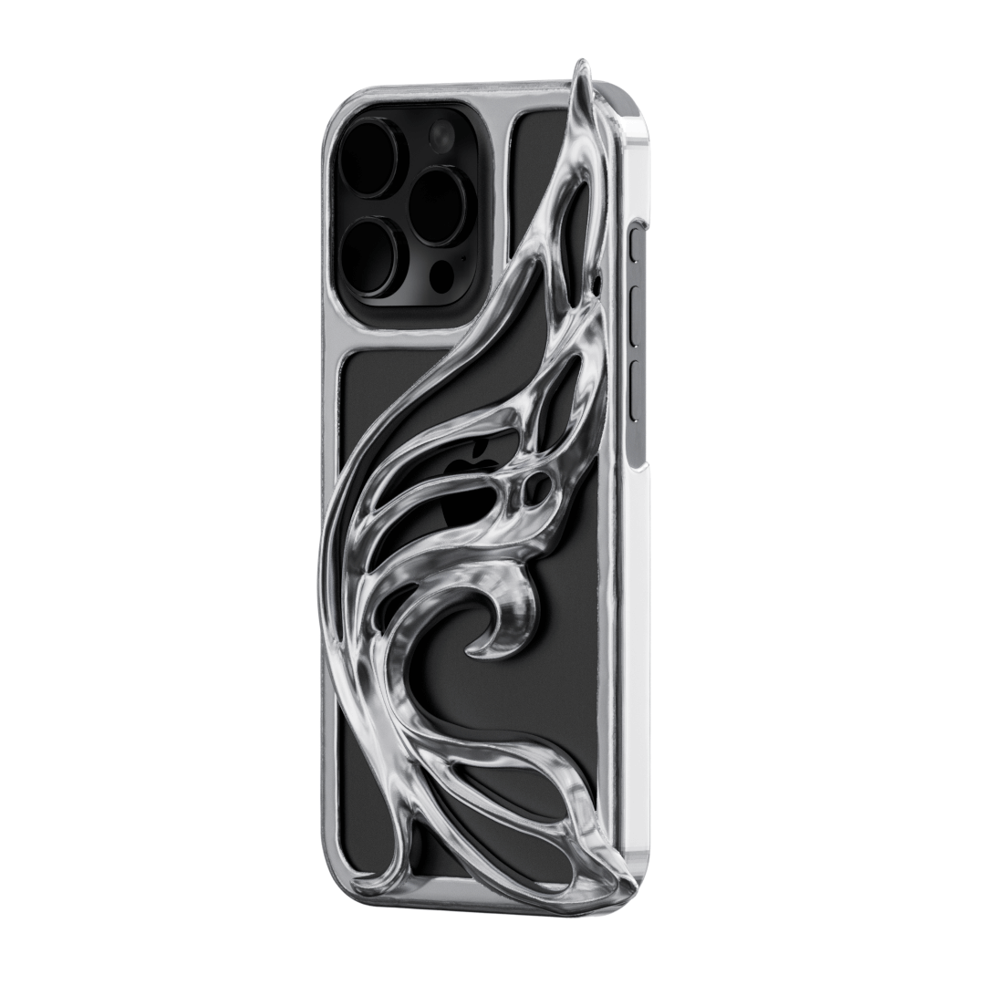 iphone case, butterfly, silver, xtended identity