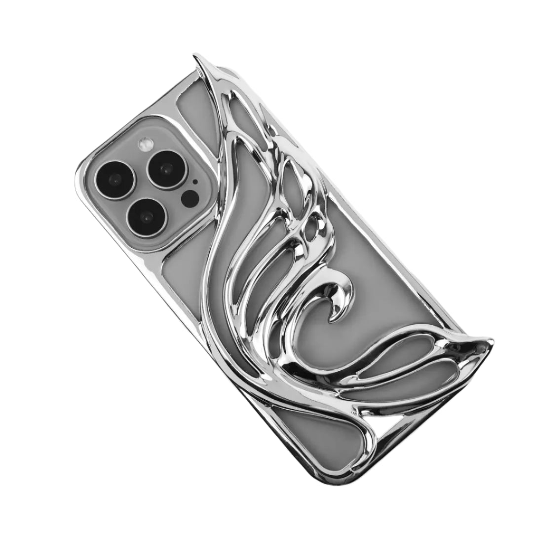 iphone case, butterfly, silver, xtended identity