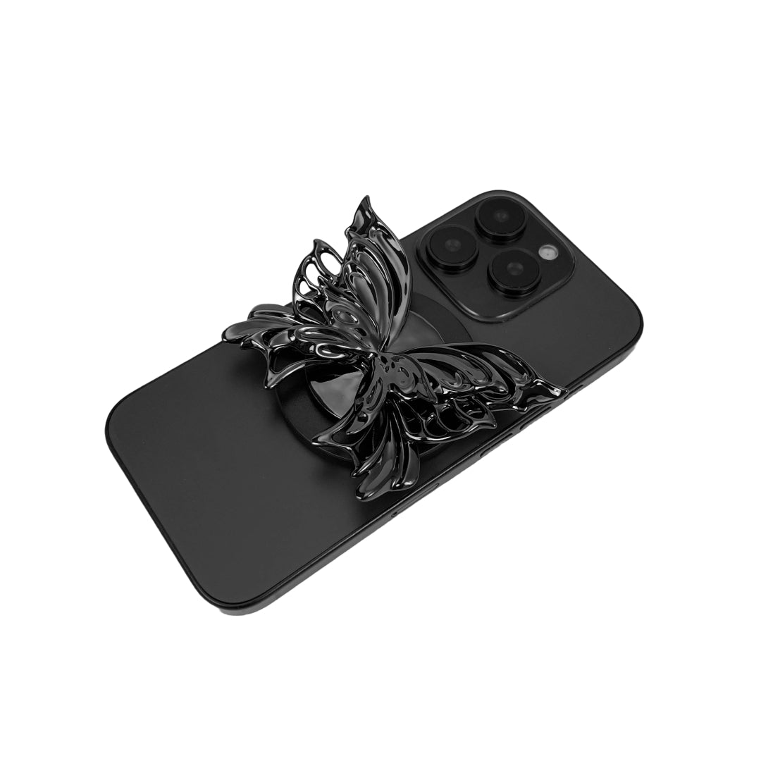 関税送料込 XTENDED iDENTiTY バタフライ 携帯グリップ シルバー バタフライ フォン グリップ スタンド | スタイリッシュで機能的