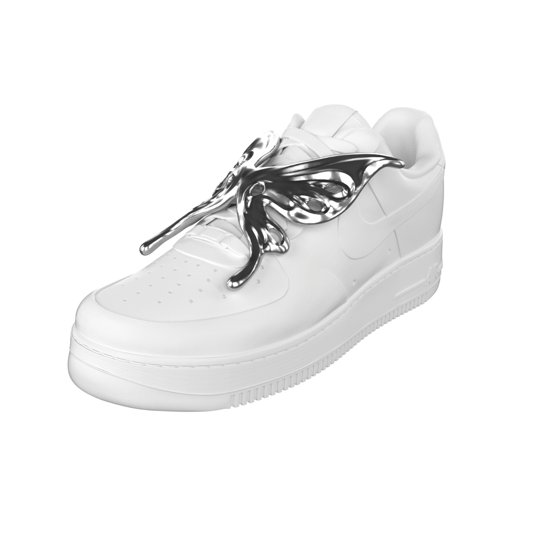 shoe accessory, jewelry, butterfly, silver, xtended identity
