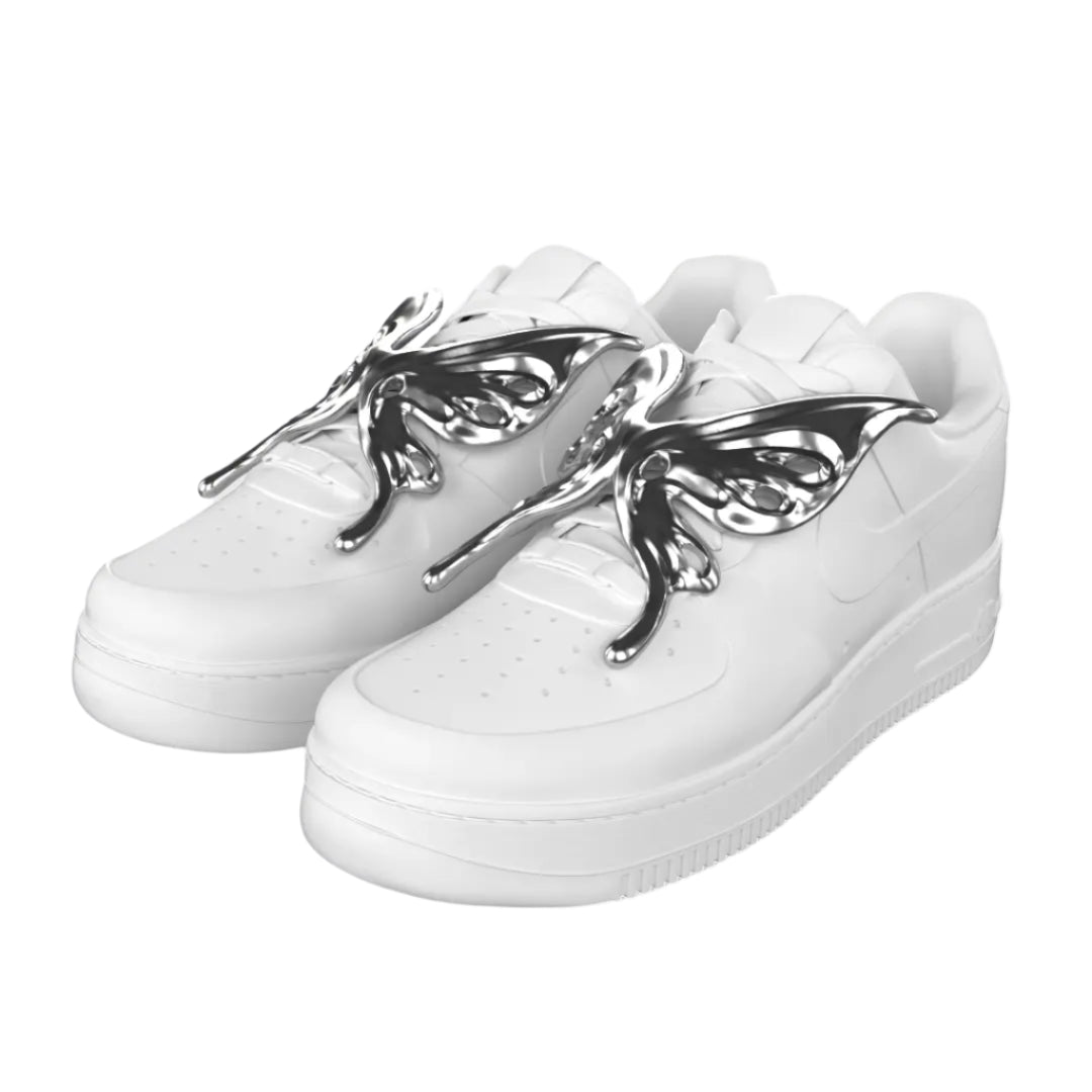 shoe accessory, jewelry, butterfly, silver, xtended identity