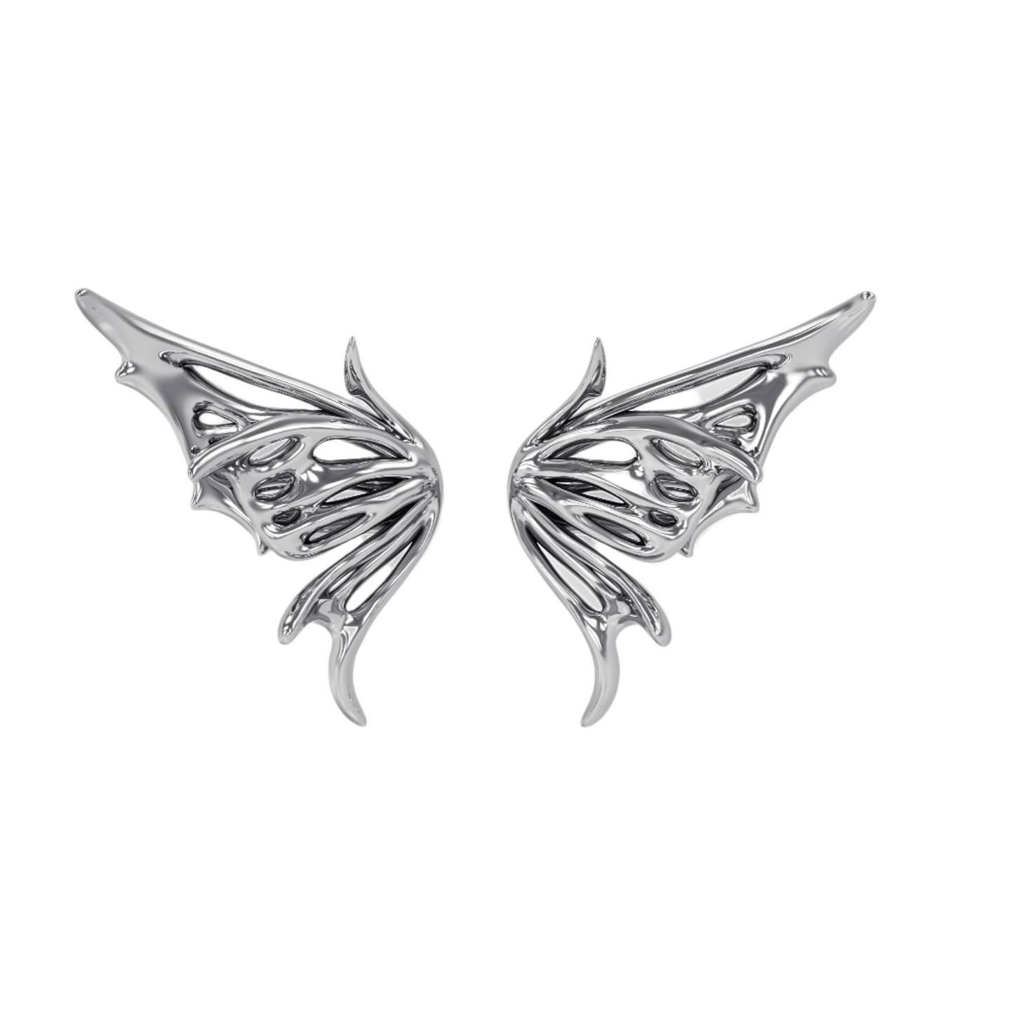 earrings, butterfly, wing, silver, xtended identity