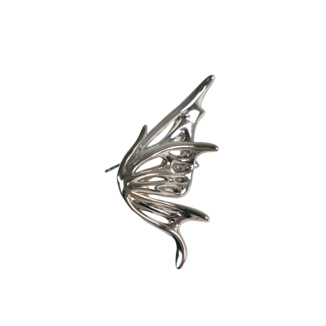 earrings, butterfly, wing, silver, xtended identity