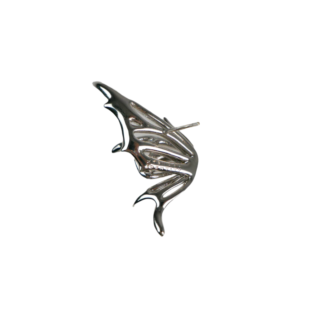 earrings, butterfly, wing, silver, xtended identity