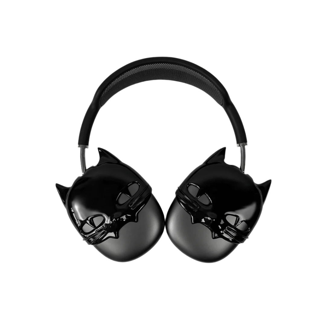 airpods cover, airpods max cover, cat face, silver, white, black, xtended identity, 3D printing