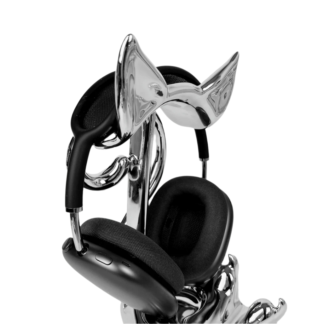 airpods max stand, cat, silver, xtended identity