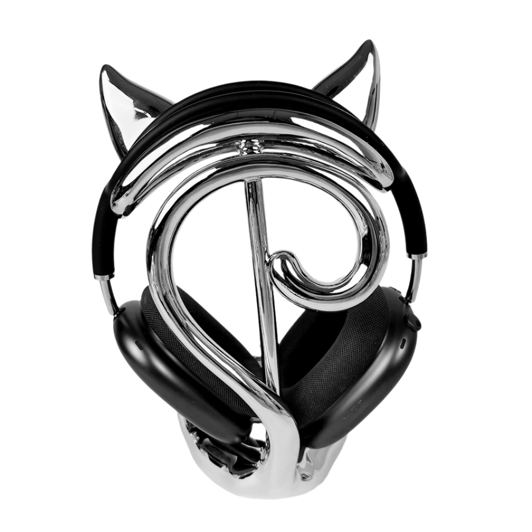 airpods max stand, cat, silver, xtended identity