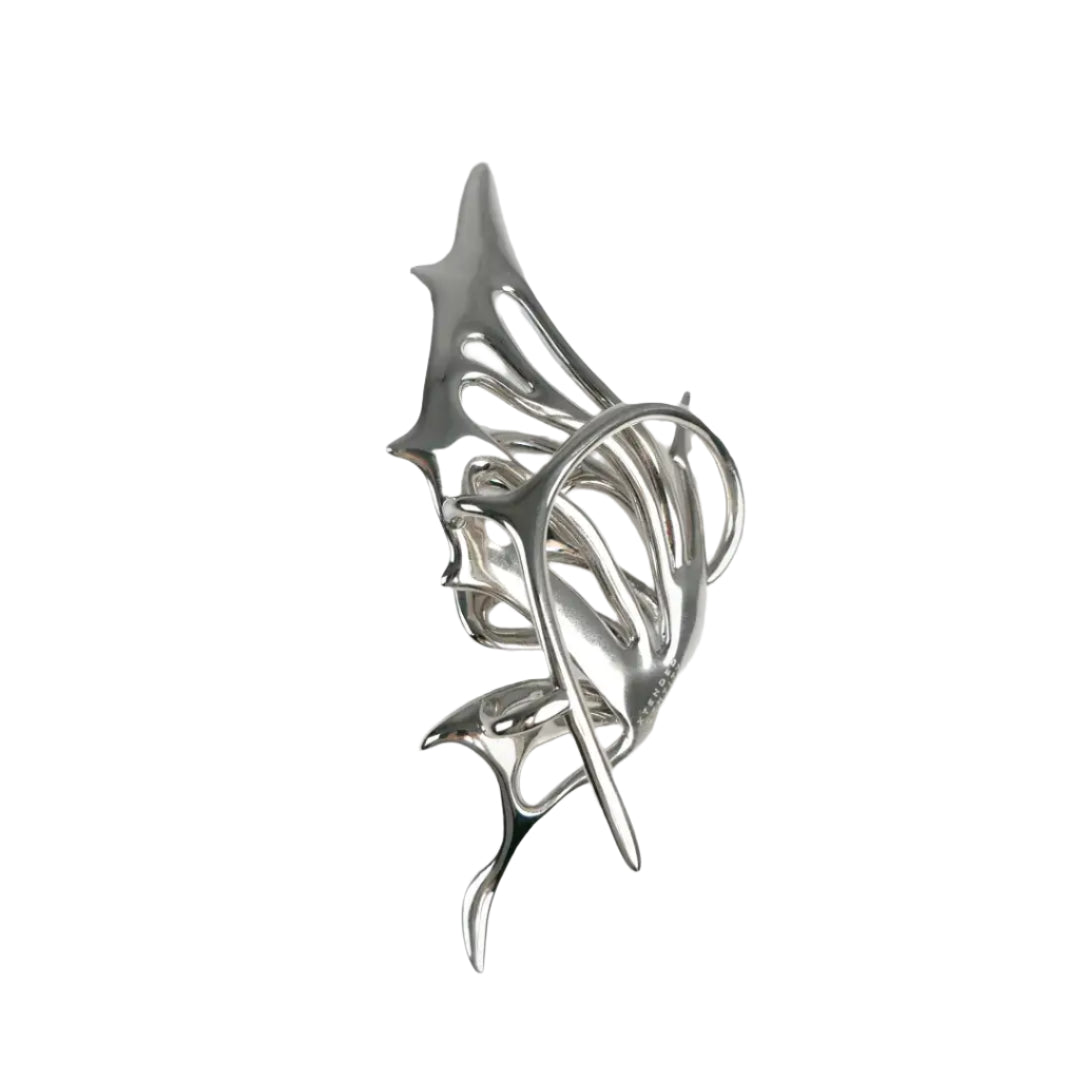 ear cuffs, celeste wing, silver, xtended identity