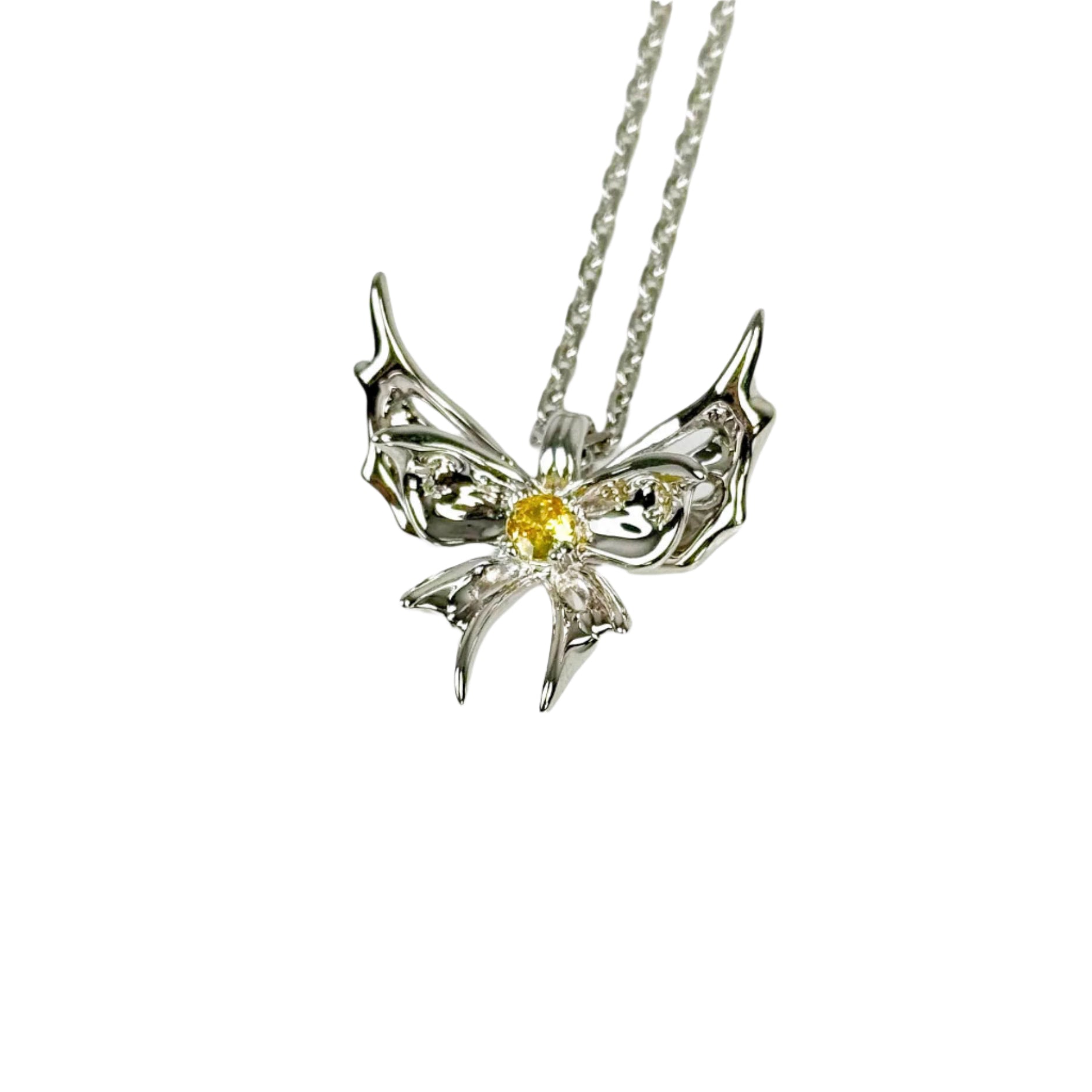 necklace, chrysalid butterfly, white, blue, purple, pink, green, gold, xtended identity